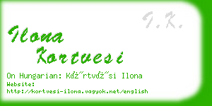 ilona kortvesi business card